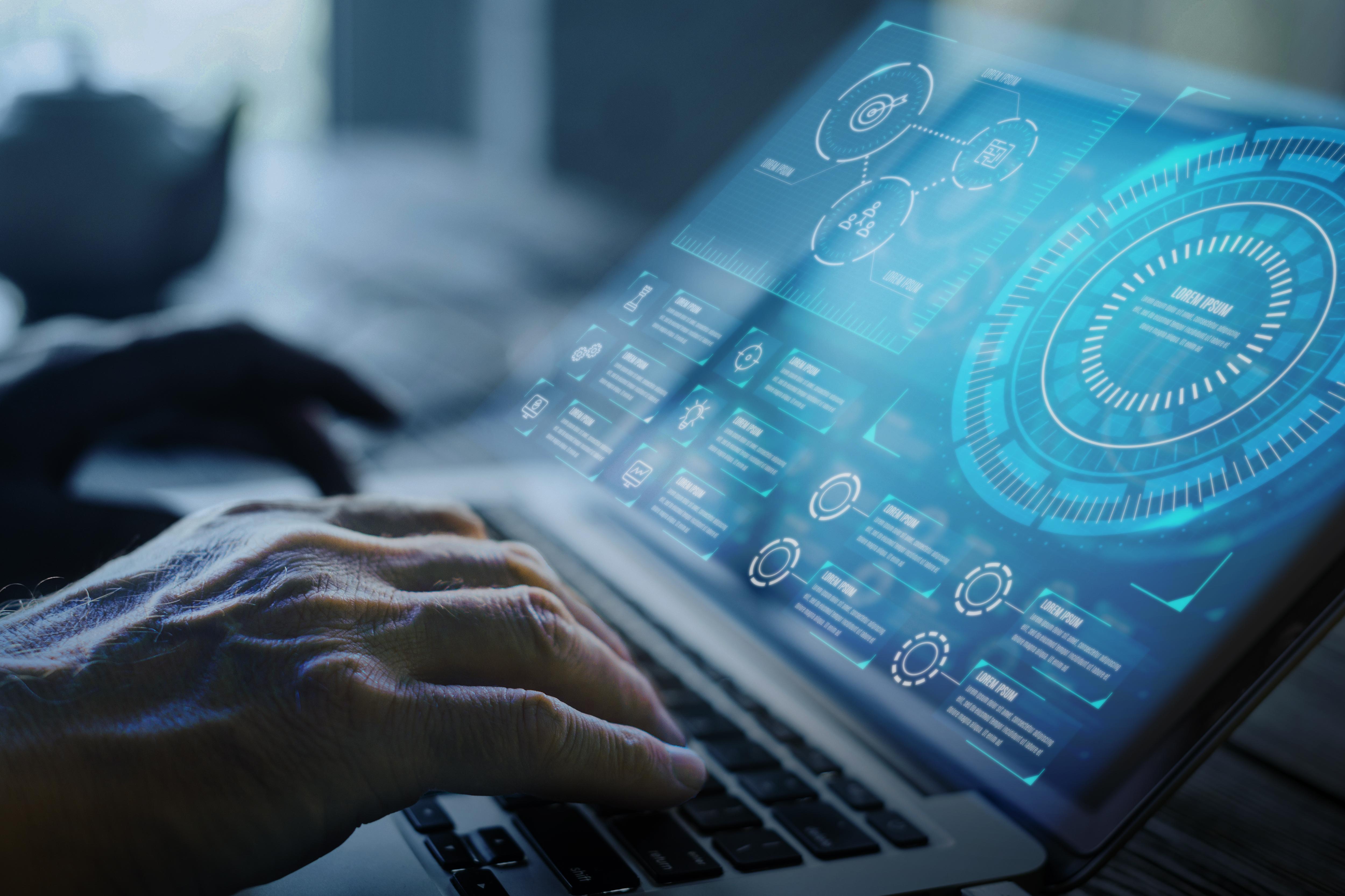 Person managing an e-commerce dashboard with graphs and data